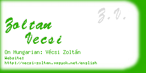 zoltan vecsi business card